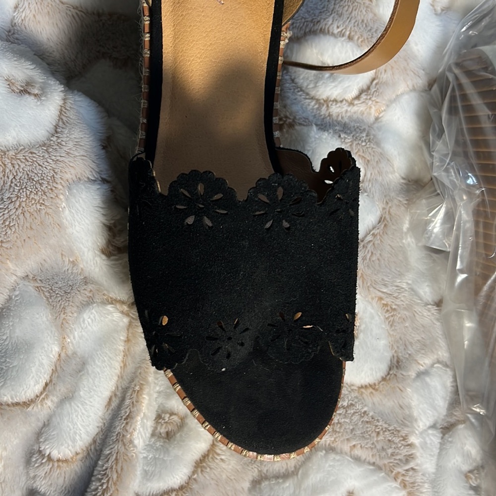 Black Cow Suede 9M Wedge